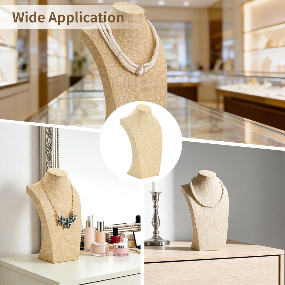 3pcs Necklace Display Busts - Scratch-Resistant Holders